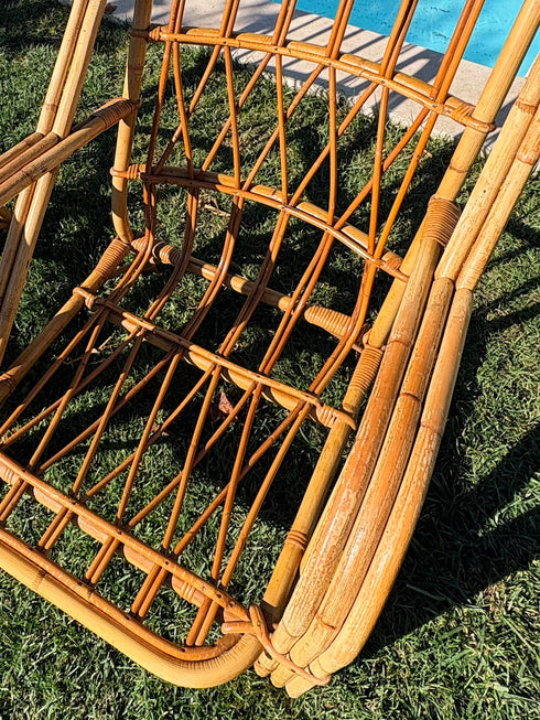 Paire de fauteuils en rotin "AUDOUX MINNET"