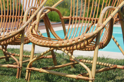 Paire de fauteuil rotin vintage " Olympe"