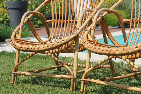 Paire de fauteuil rotin vintage " Olympe"