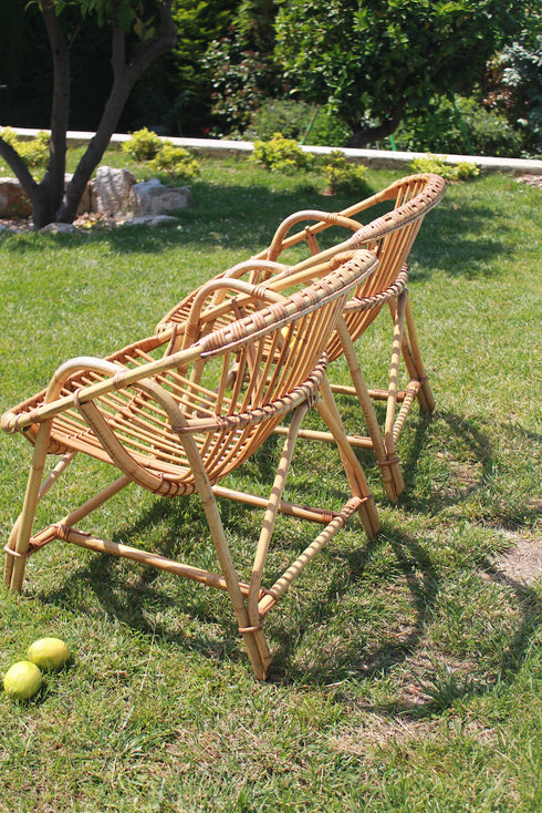 Paire de fauteuil rotin vintage " Olympe"