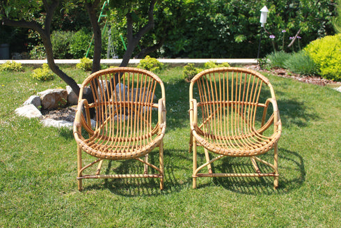 Paire de fauteuil rotin vintage " Olympe"