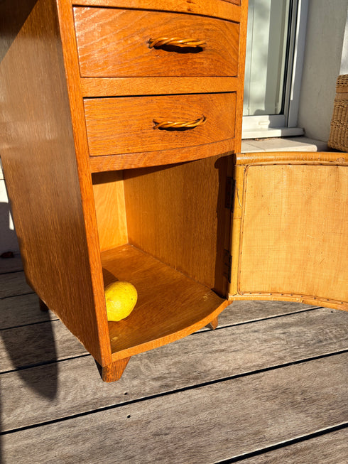 Coiffeuse rotin vintage « Cerise »