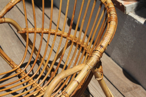 Paire de fauteuils en rotin vintage "Alma"