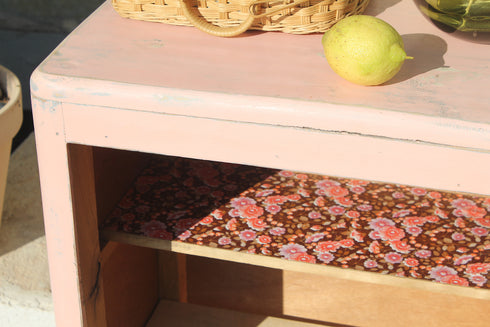 Petite armoire rose poudré "Pâquerette"