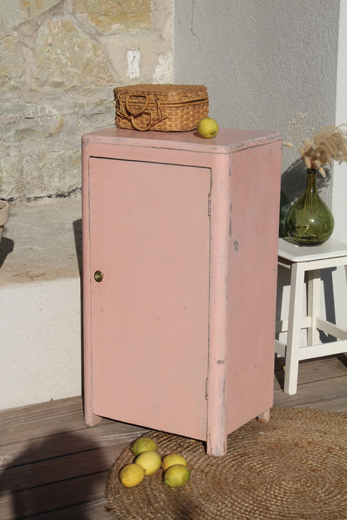 Petite armoire rose poudré "Pâquerette"