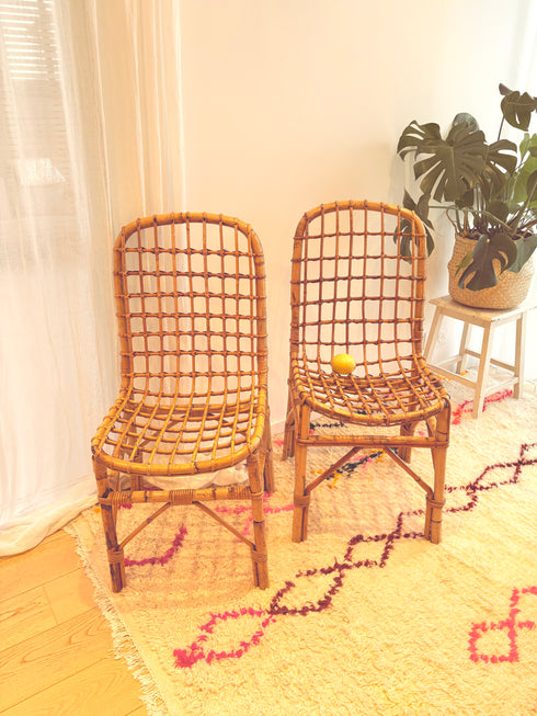 Paire de chaises en rotin vintage "Alice"