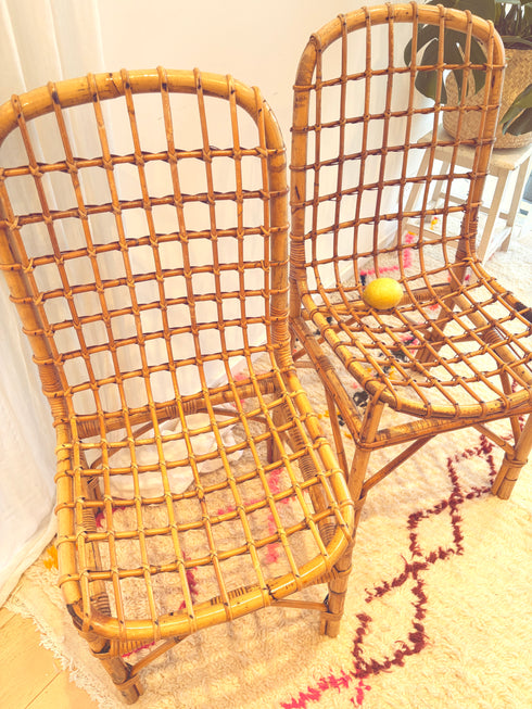 Paire de chaises en rotin vintage "Alice"