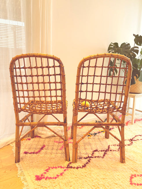 Paire de chaises en rotin vintage "Alice"