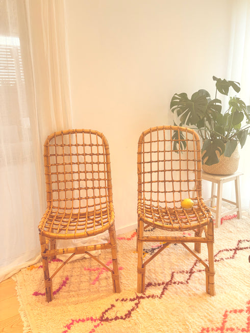 Paire de chaises en rotin vintage "Alice"