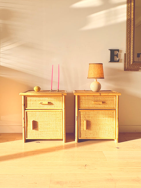 Paire de chevets rotin « Reina »