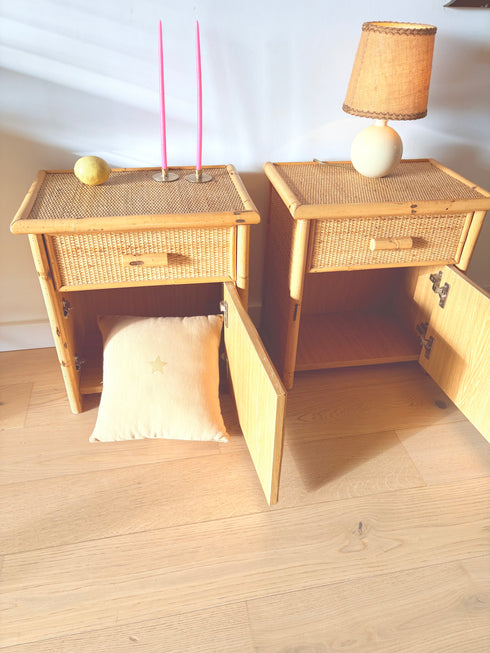 Paire de chevets rotin « Reina »