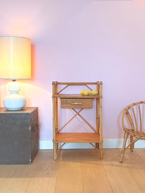 Chevet rotin vintage « Balthazar »