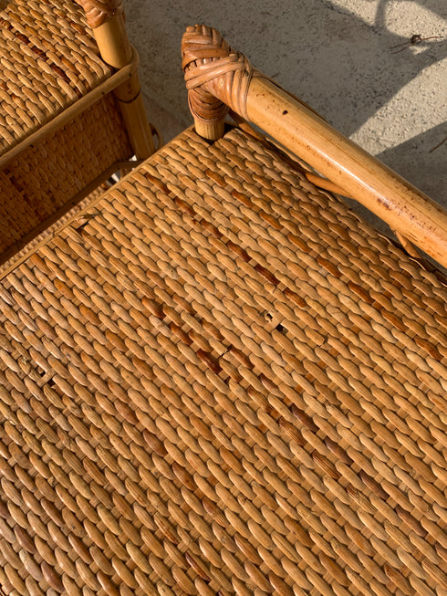 Paire de chevets en rotin vintage "Jade"