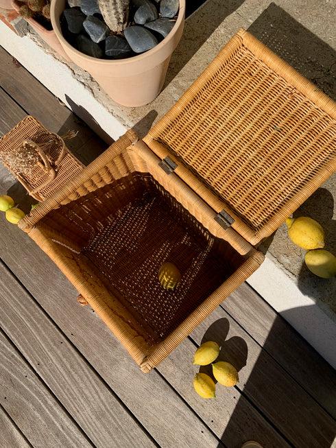 Coffre en rotin vintage "Léon"