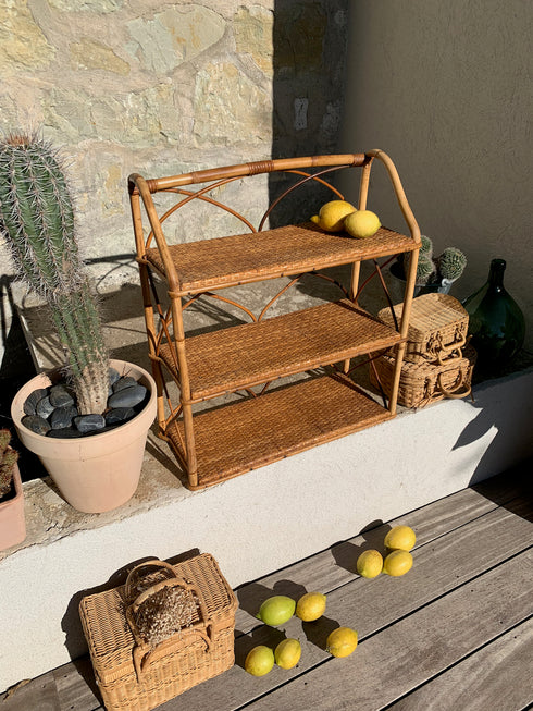 Etagère en rotin vintage "Olivia"