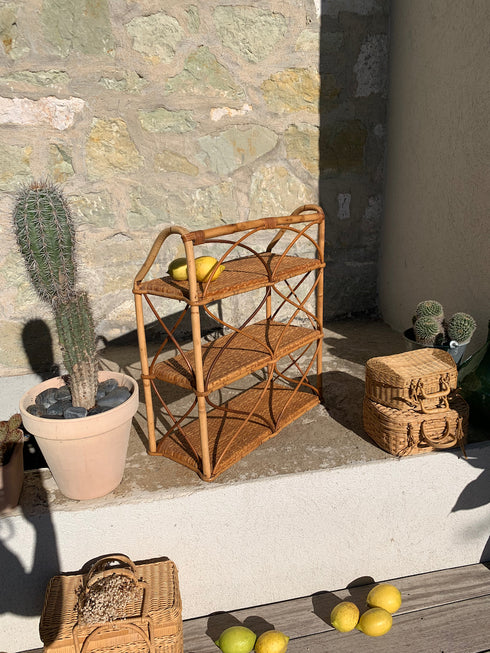 Etagère en rotin vintage "Olivia"