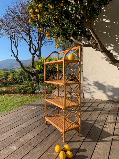 Bibliothèque en rotin vintage "Edwige"