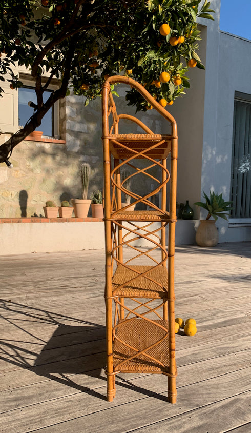 Bibliothèque en rotin vintage "Edwige"