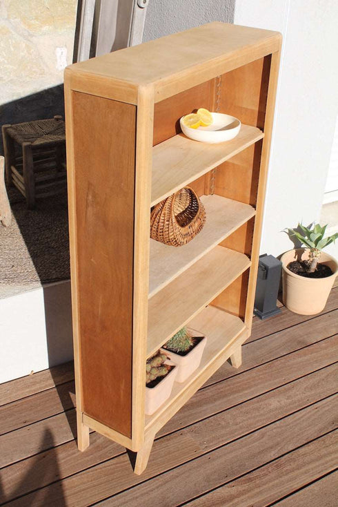 Bibliothèque pieds compas vintage Brune