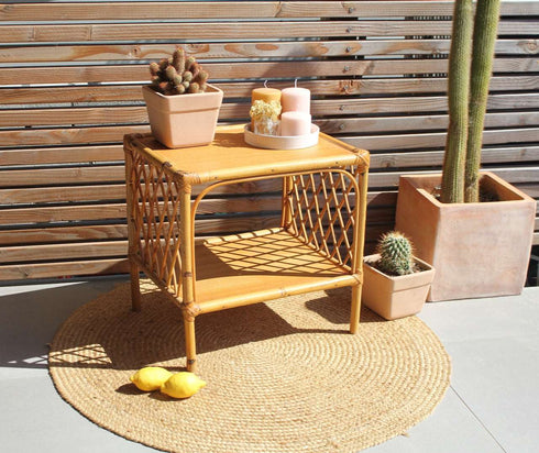 Chevet rotin vintage Hubert