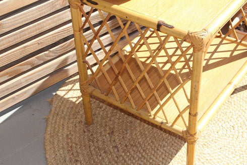 Chevet rotin vintage Hubert