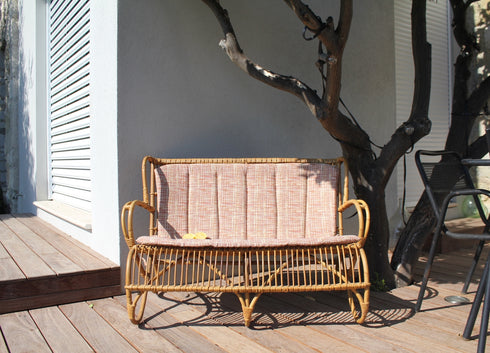 Banquette rotin vintage "Elisabeth"