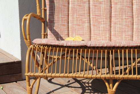 Banquette rotin vintage "Elisabeth"