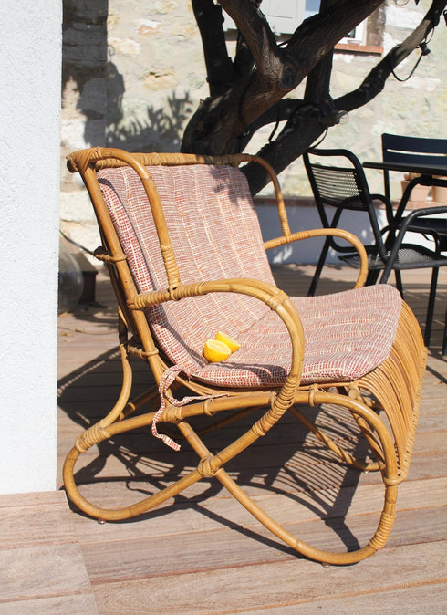 Banquette rotin vintage "Elisabeth"