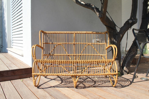 Banquette rotin vintage "Elisabeth"