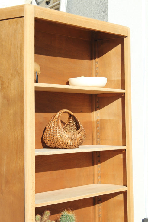 Bibliothèque pieds compas vintage Brune