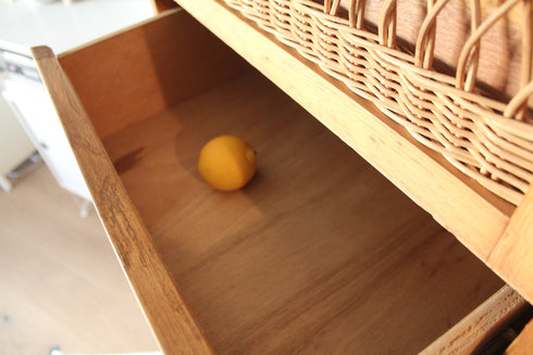 Chiffonnier pieds compas rotin Léon