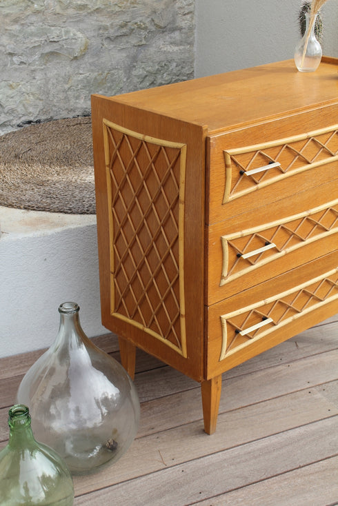 Commode rotin vintage Léone