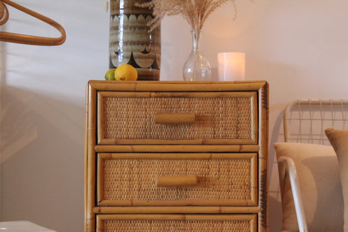 Chiffonnier rotin vintage Sandro