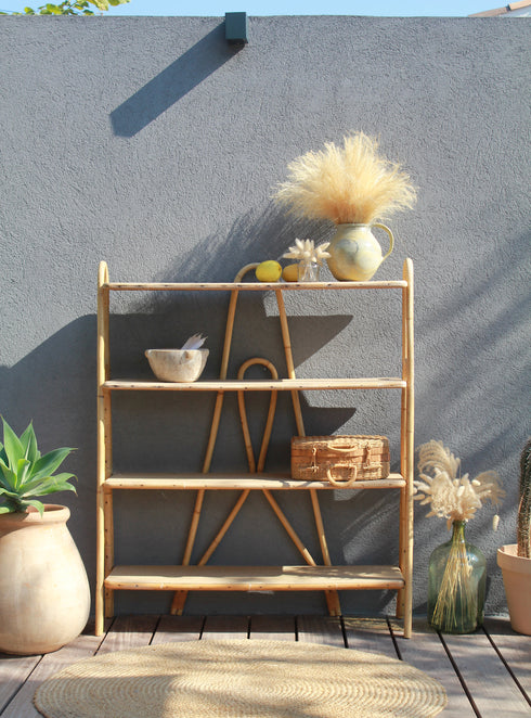 Bibliothèque en rotin vintage "Agathe"