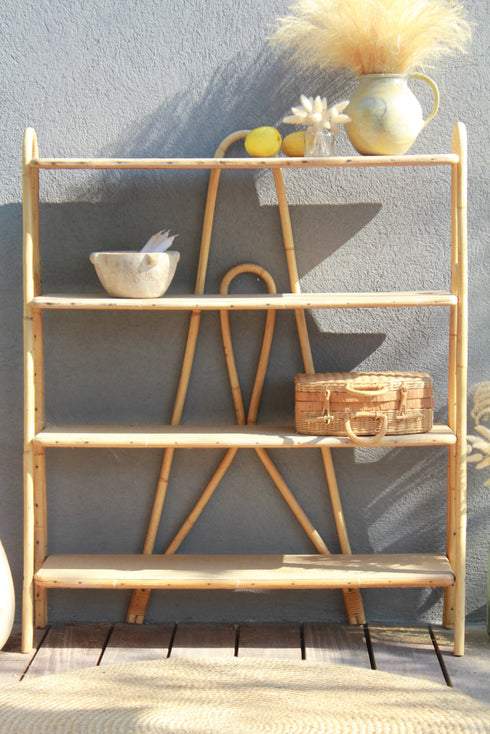 Bibliothèque en rotin vintage "Agathe"