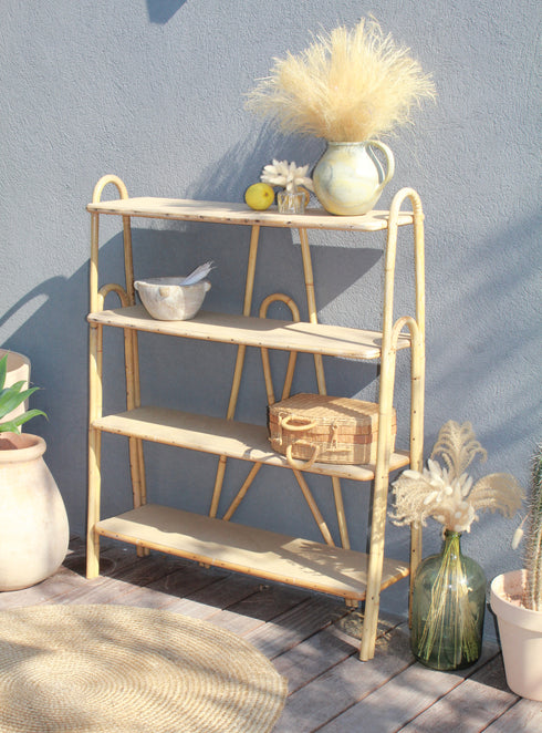 Bibliothèque en rotin vintage "Agathe"