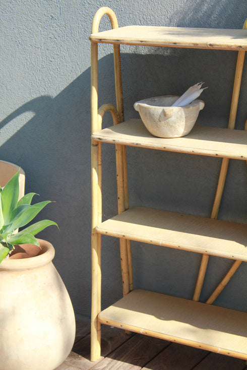 Bibliothèque en rotin vintage "Agathe"