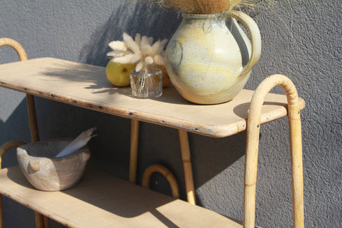 Bibliothèque en rotin vintage "Agathe"