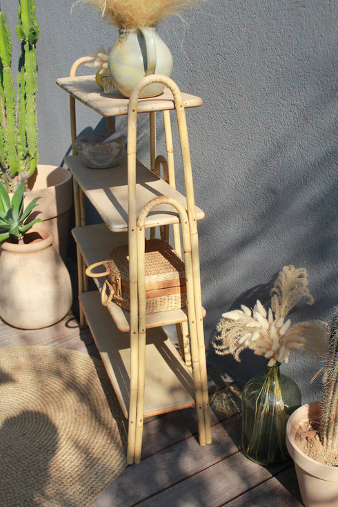 Bibliothèque en rotin vintage "Agathe"