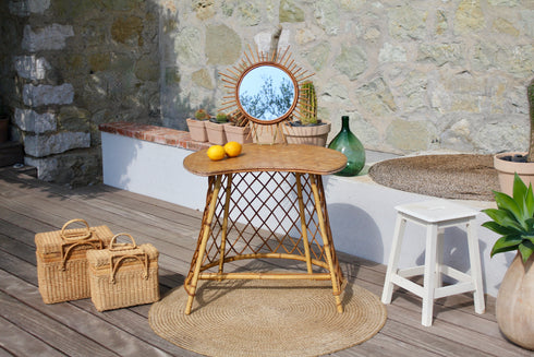 Coiffeuse en rotin vintage "Valentina"