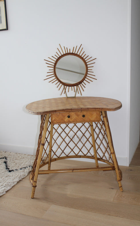 Coiffeuse en rotin vintage "Valentina"