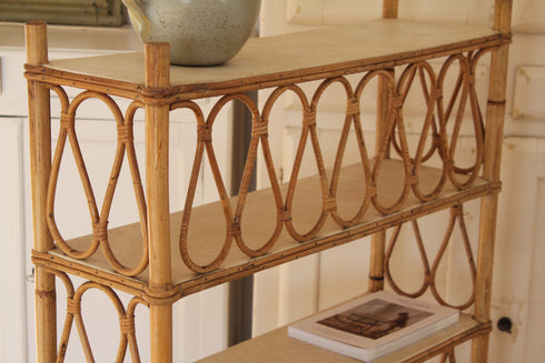 Bibliothèque rotin vintage "Albertine"