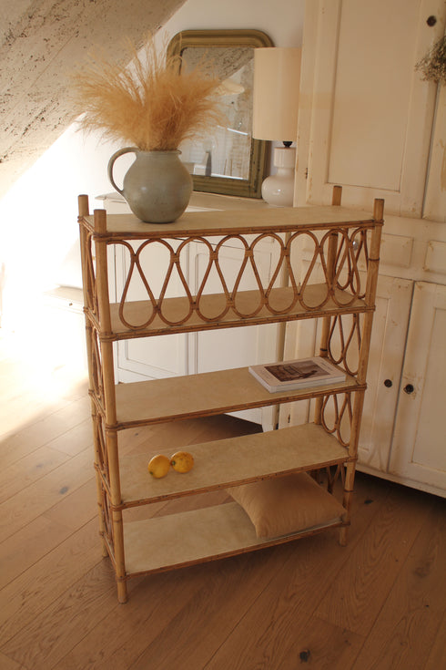 Bibliothèque rotin vintage "Albertine"