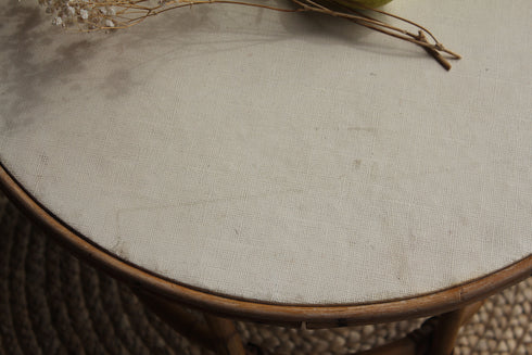 Table basse en rotin vintage "Ambre"