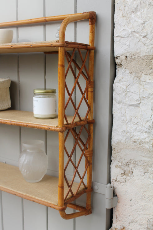 Etagères vintage en rotin "Myrtille"