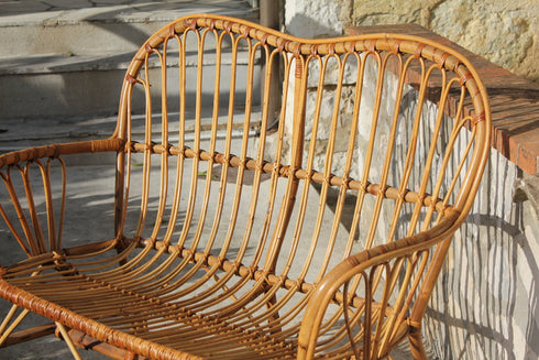 Banquette en rotin "Violette"
