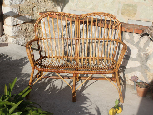 Banquette en rotin "Violette"