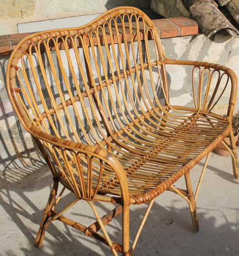 Banquette en rotin "Violette"