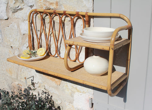 Etagère en rotin vintage "Clémentine"