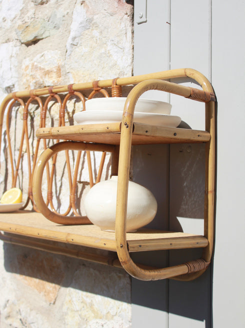 Etagère en rotin vintage "Clémentine"